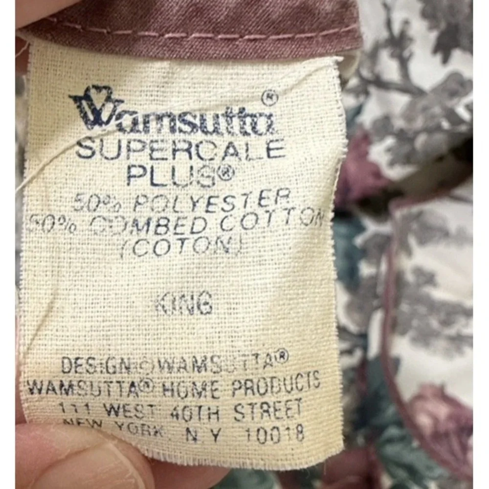 Vtg Floral King Flat Sheet Victorian Dark Romantic Percale Windsor 1989‎